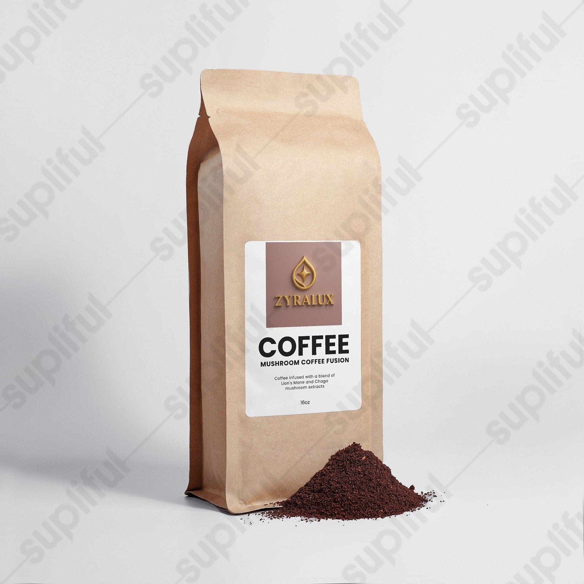 Mushroom Coffee Fusion - Lion’s Mane & Chaga 16oz - ZYRALUX