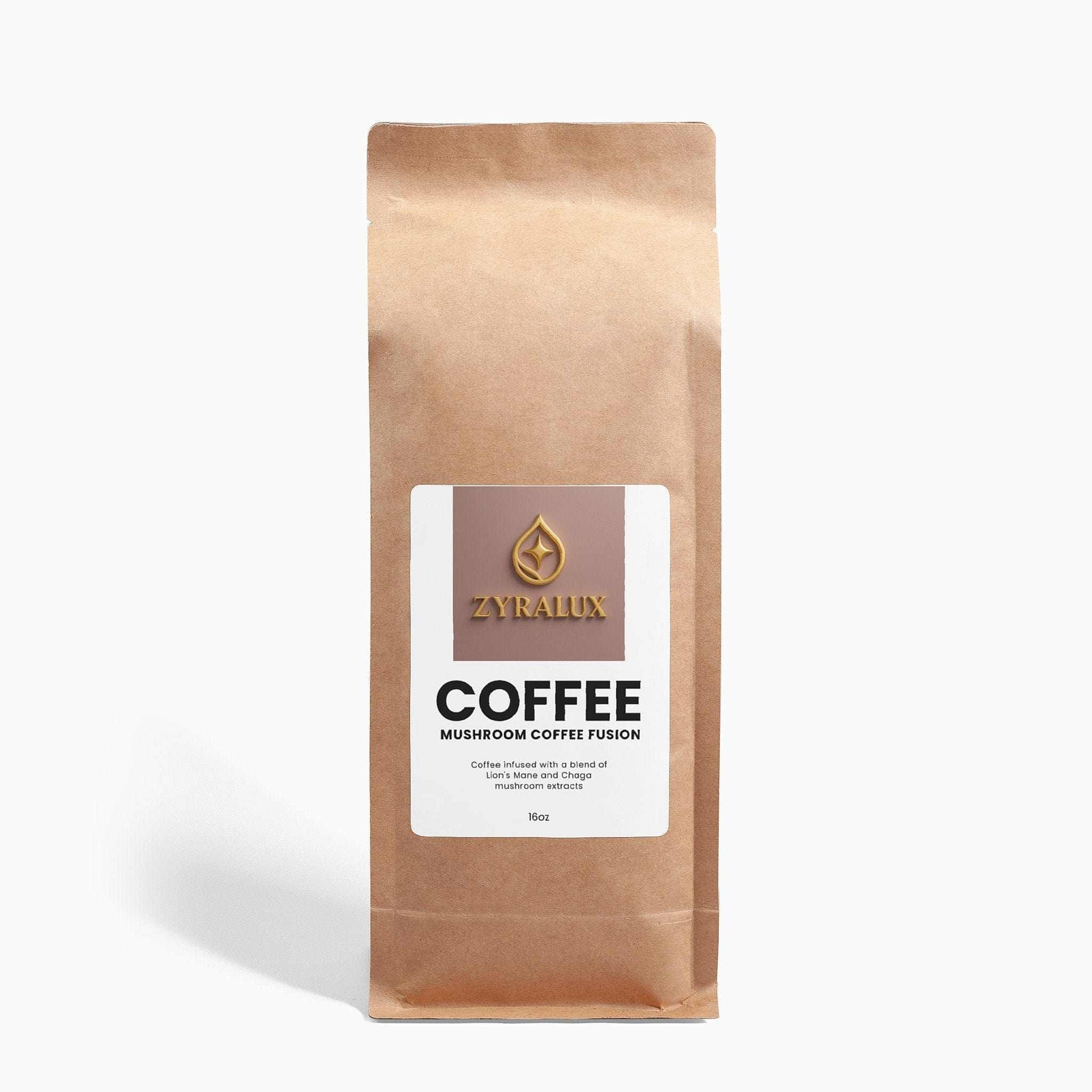 Mushroom Coffee Fusion - Lion’s Mane & Chaga 16oz - ZYRALUX
