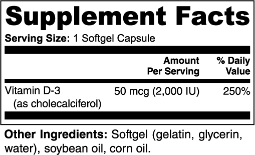 Vitamin D3 2,000 IU - ZYRALUX